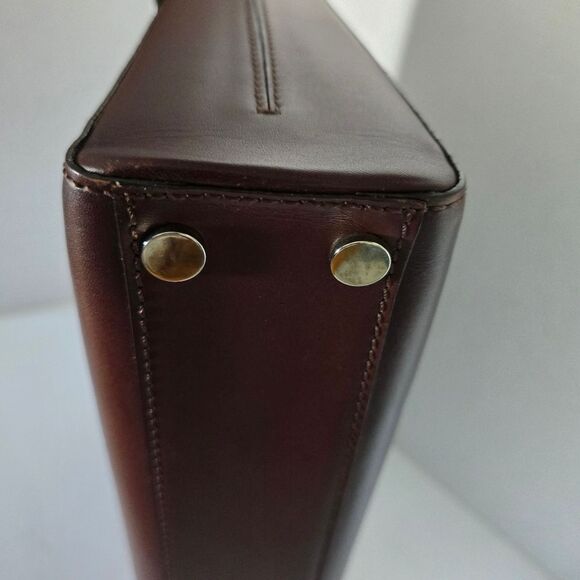 Loewe Bordeaux Leather Briefcase Business Bag - Picture 10 of 16